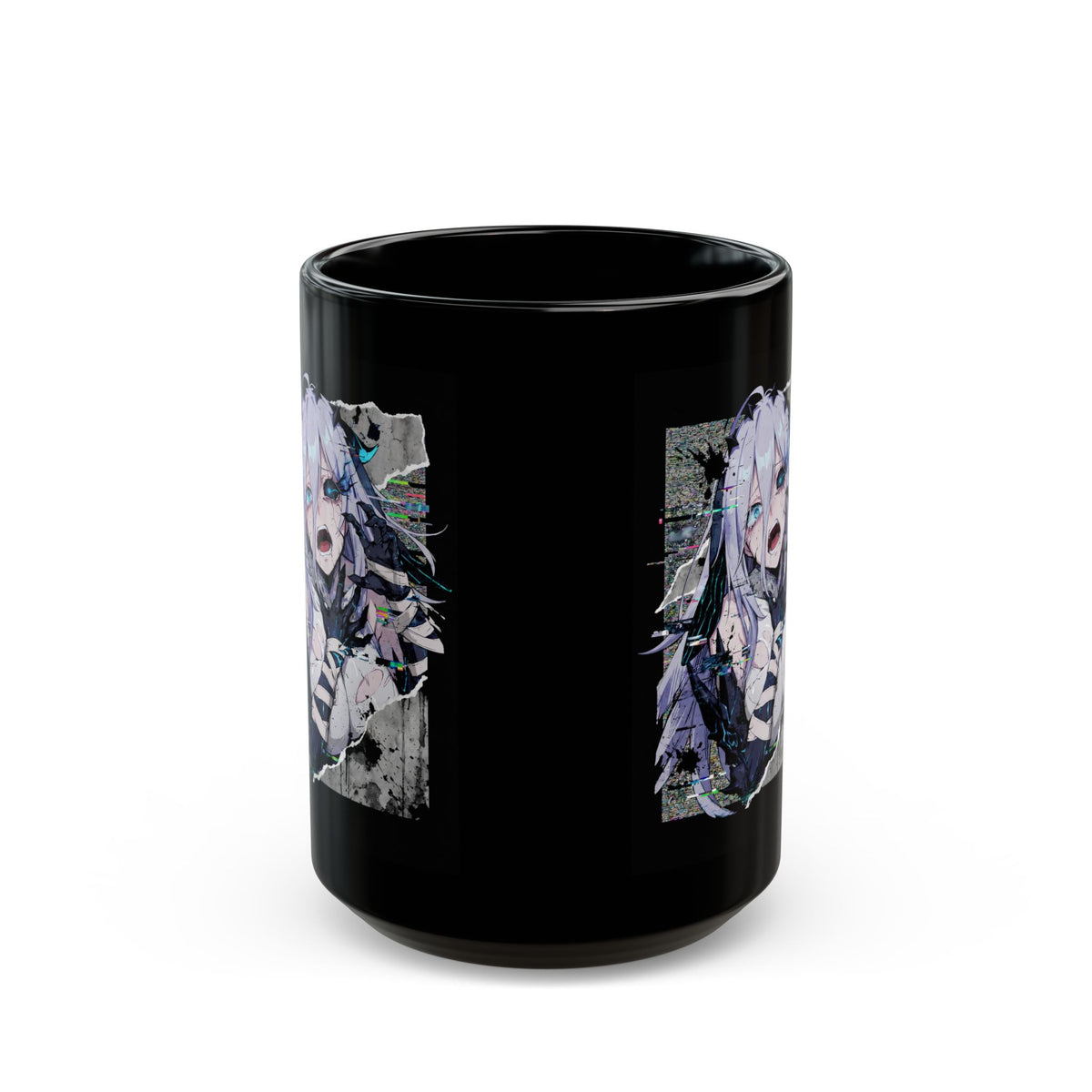 Narja Chaos Zero Nightmare Glitch Horror Portrait Black Mug