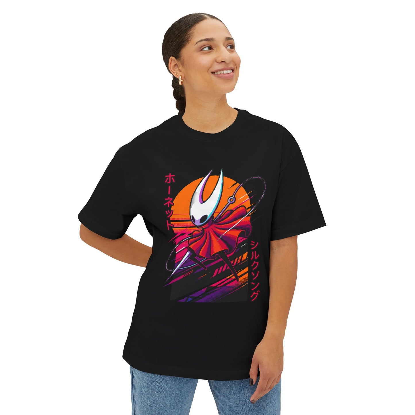 Hornet Silksong Vaporwave – Neon Needle Princess Premium Oversized Unisex T-Shirt