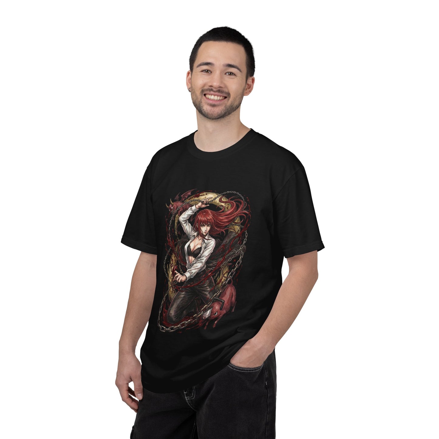 Chainsaw Man Makima Control Devil Red Hair Yellow Eyes Design Premium T-Shirt