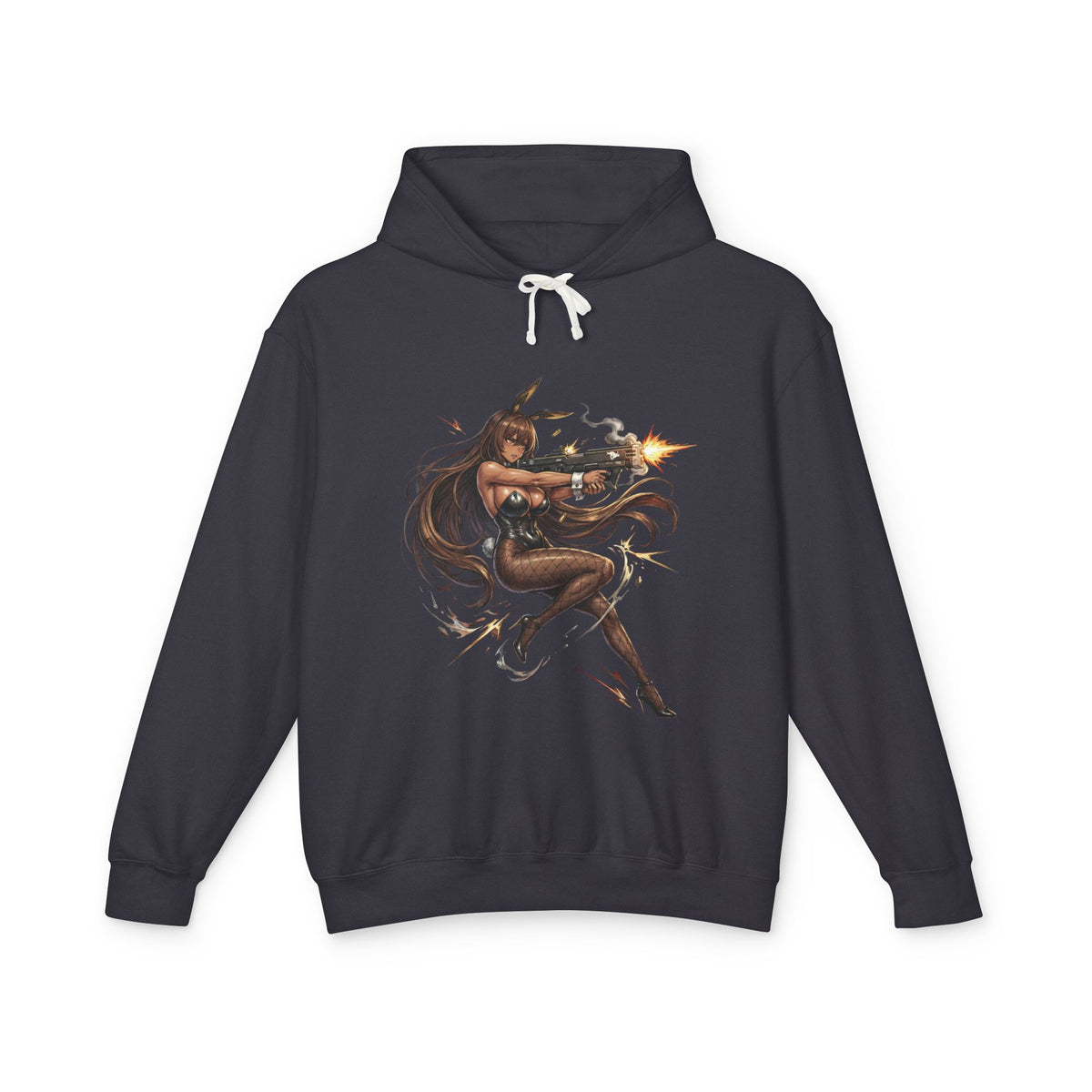 Nikke Noire Black Bunny Suit Gunfire Fan Art Hoodie