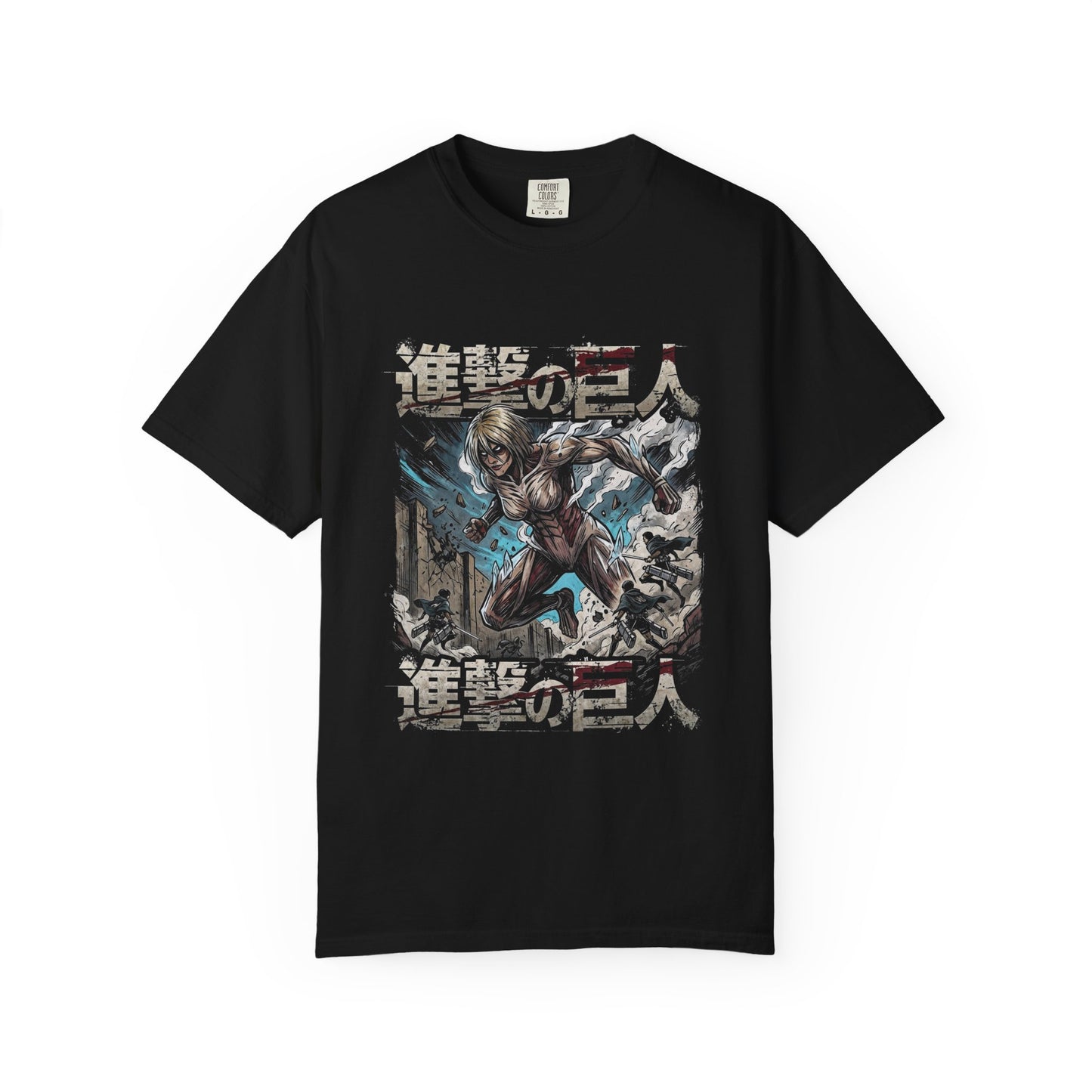 Female Titan Blonde Mane Muscular Titan Design Premium T-Shirt