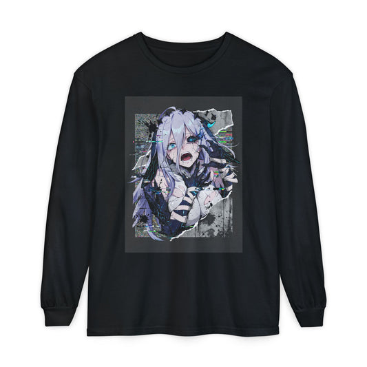 Narja Chaos Zero Nightmare Glitch Horror Portrait Long Sleeve Tee