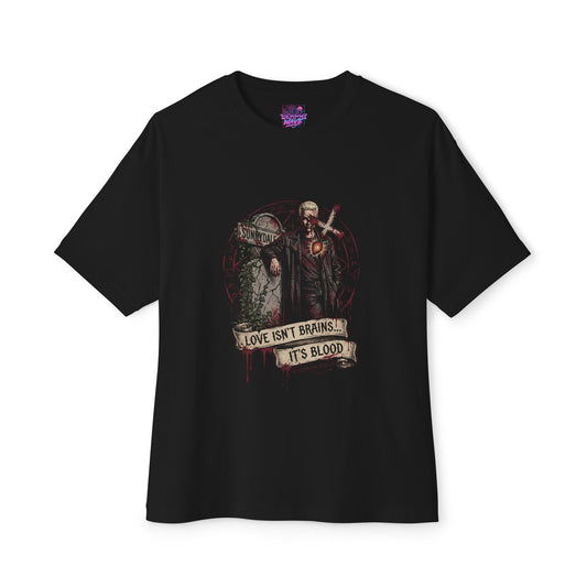 Buffy and Spike Enemies to Lovers – Iconic TV Romance Premium Oversized Unisex T-Shirt