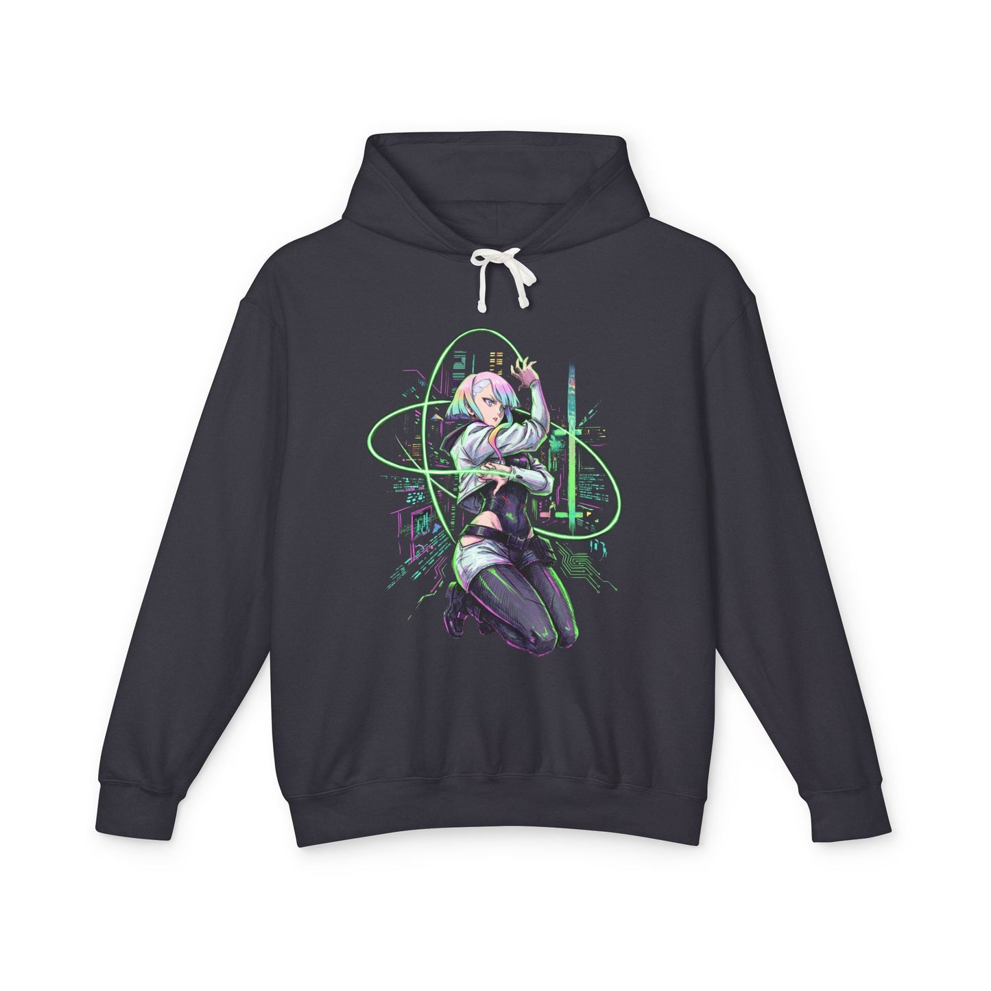 Lucy Cyberpunk Edgerunners Netrunner Jacket Thigh Highs Design Unisex Premium Hoodie