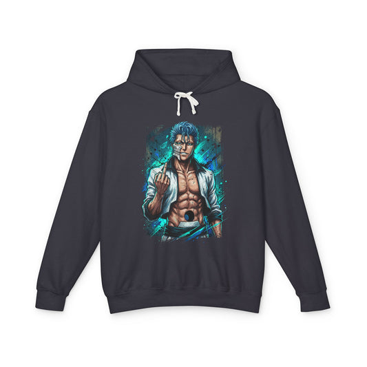 Blue Haired Panther Warrior Hollow Mask Sexta Rank Claw Strike Fan Art Portrait Unisex Premium Hoodie