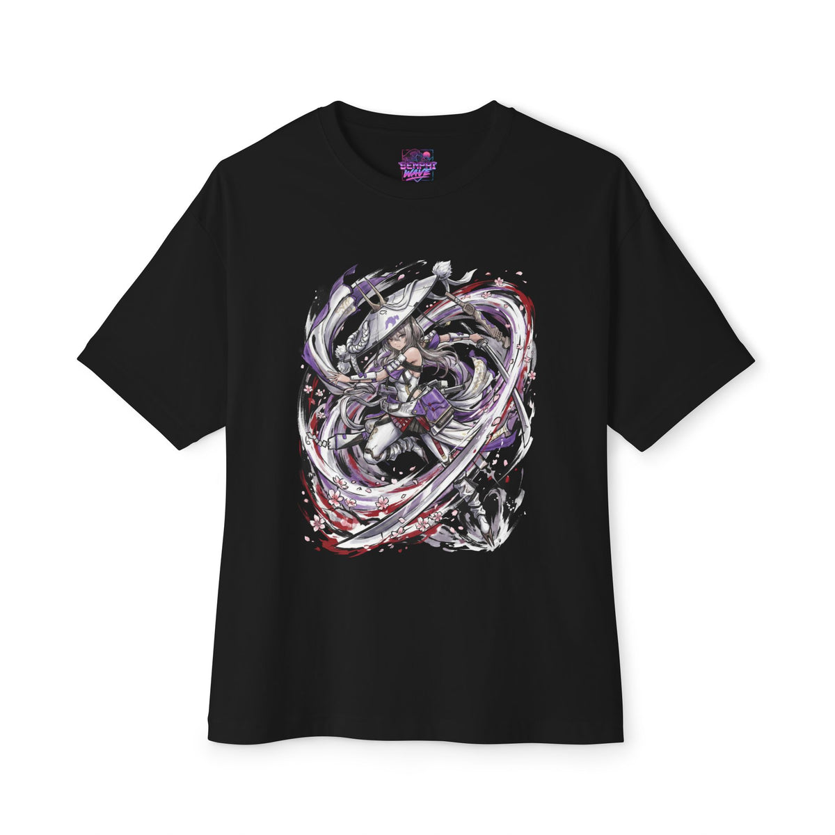 Nikke Scarlet Ronin Hat Katana Sakura Fan Art Oversized T-Shirt
