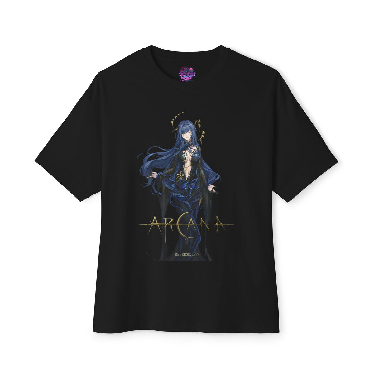 Reverse 1999 Arcana Gold Lettering Night Gown Fan Art Oversized T-Shirt