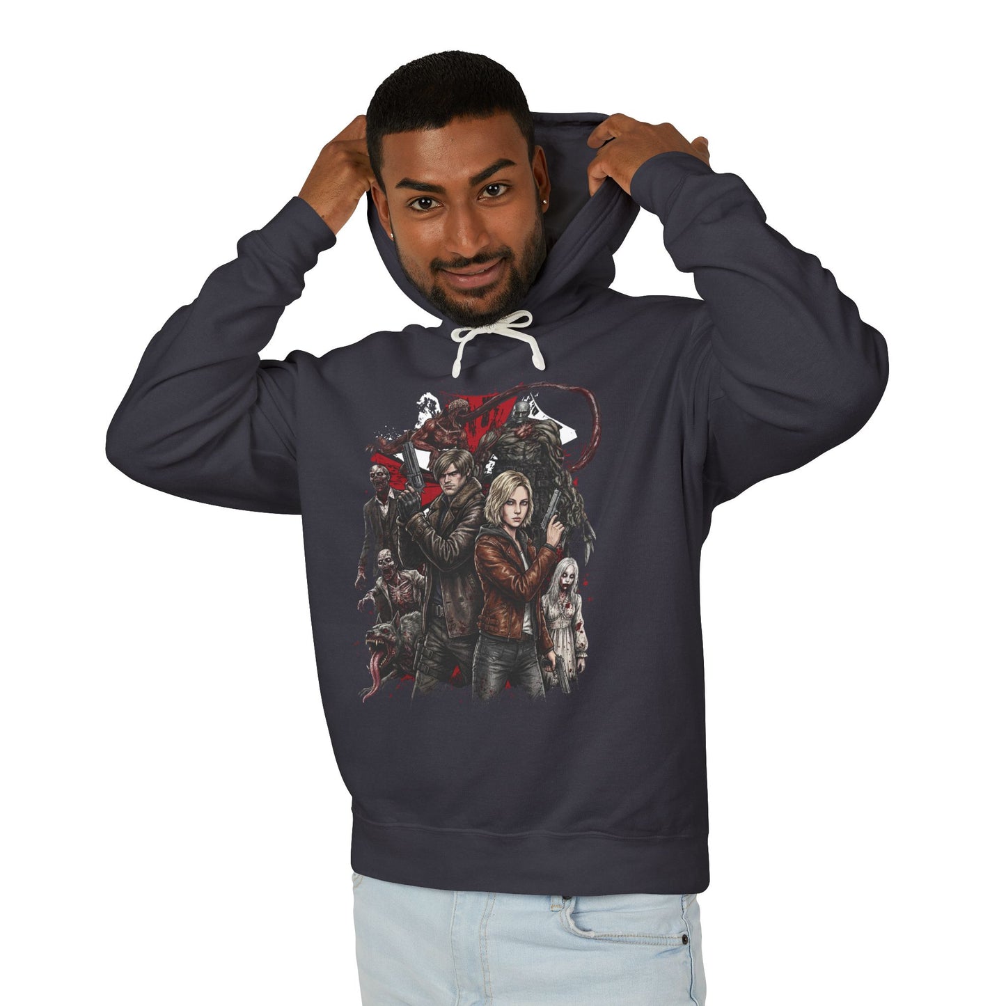 Grace Ashcroft Leon Kennedy RE9 Wrenwood Care Center Enemies Grunge Unisex Premium Hoodie