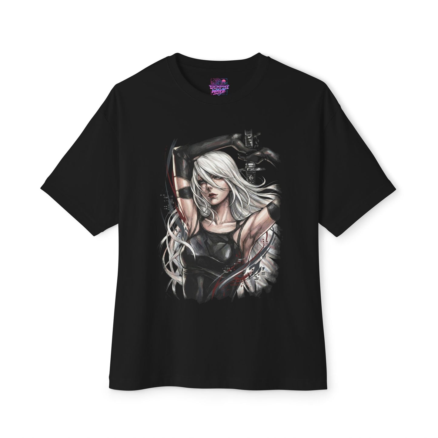 NieR Automata A2 Design Tee | Battle-Damaged Rogue Android Gaming Gift Premium Oversized Unisex T-Shirt