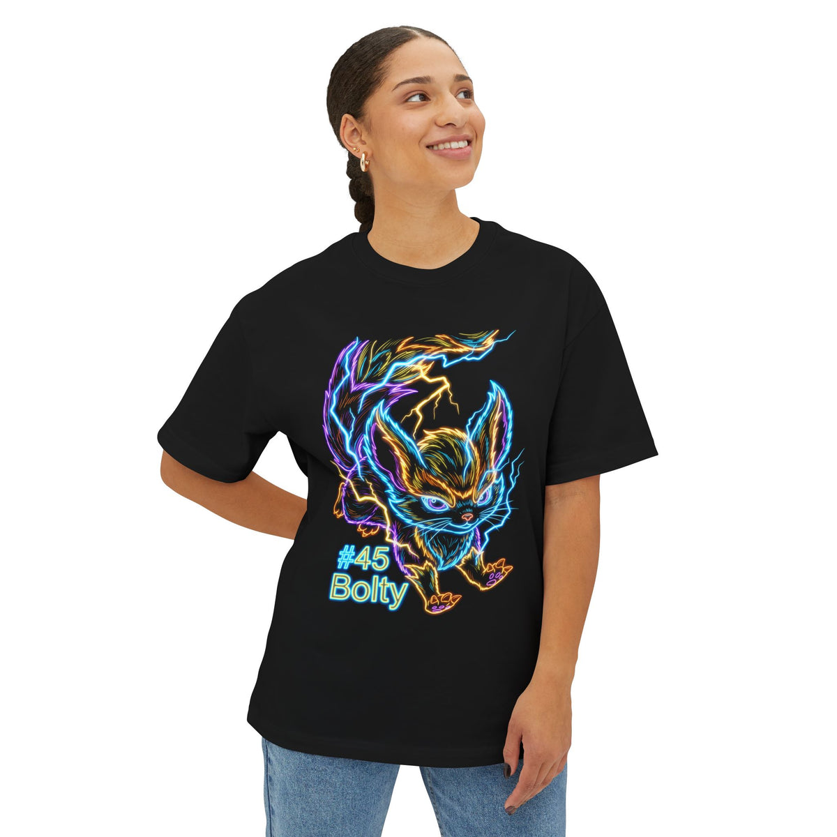 Bolty Aniimo Neon Glow Creature Art - Oversized Premium Tee