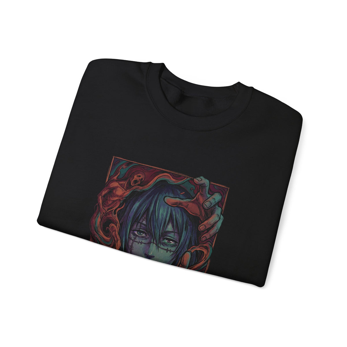 Jujutsu Kaisen Mahito Patchwork Face Crewneck Sweatshirt