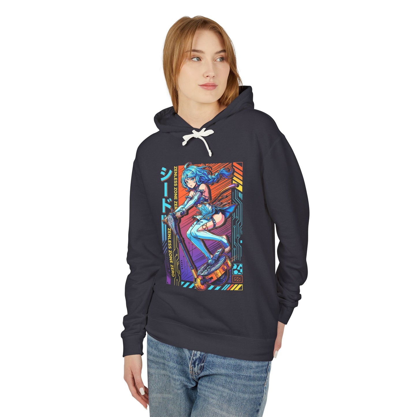 Retrowave Synth Seed Zenless Zone Zero White Demon Unisex Premium Hoodie