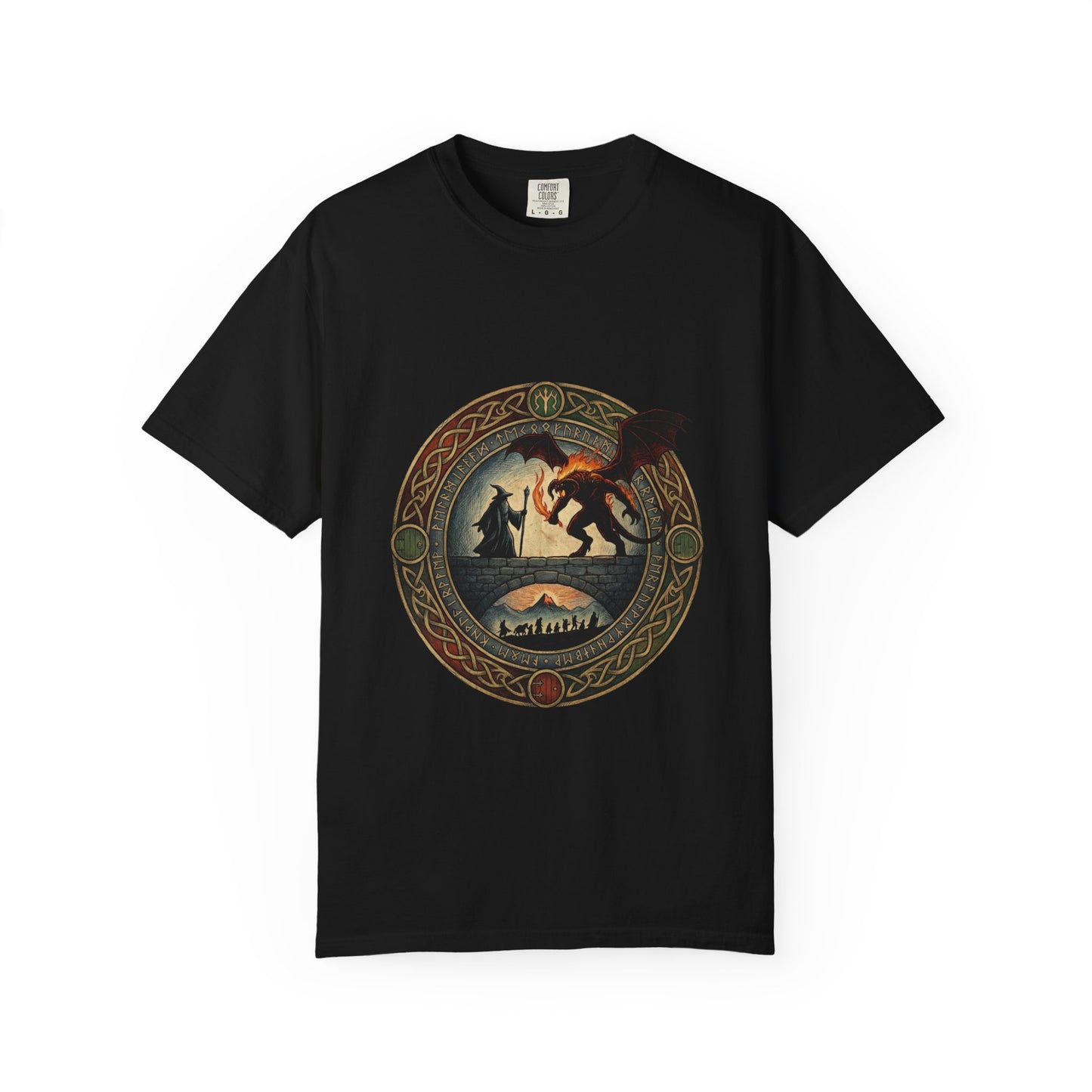 Fellowship Crest Gandalf Fighting the Balrog Premium T-Shirt