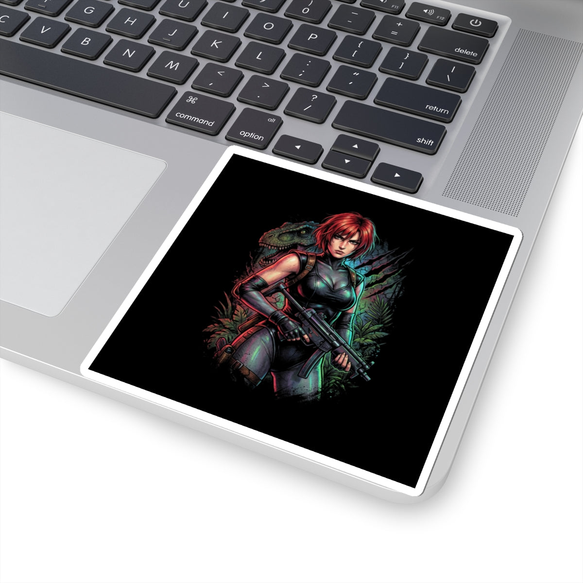 Dino Crisis Regina Red Hair Tactical Gear Portrait Sticker