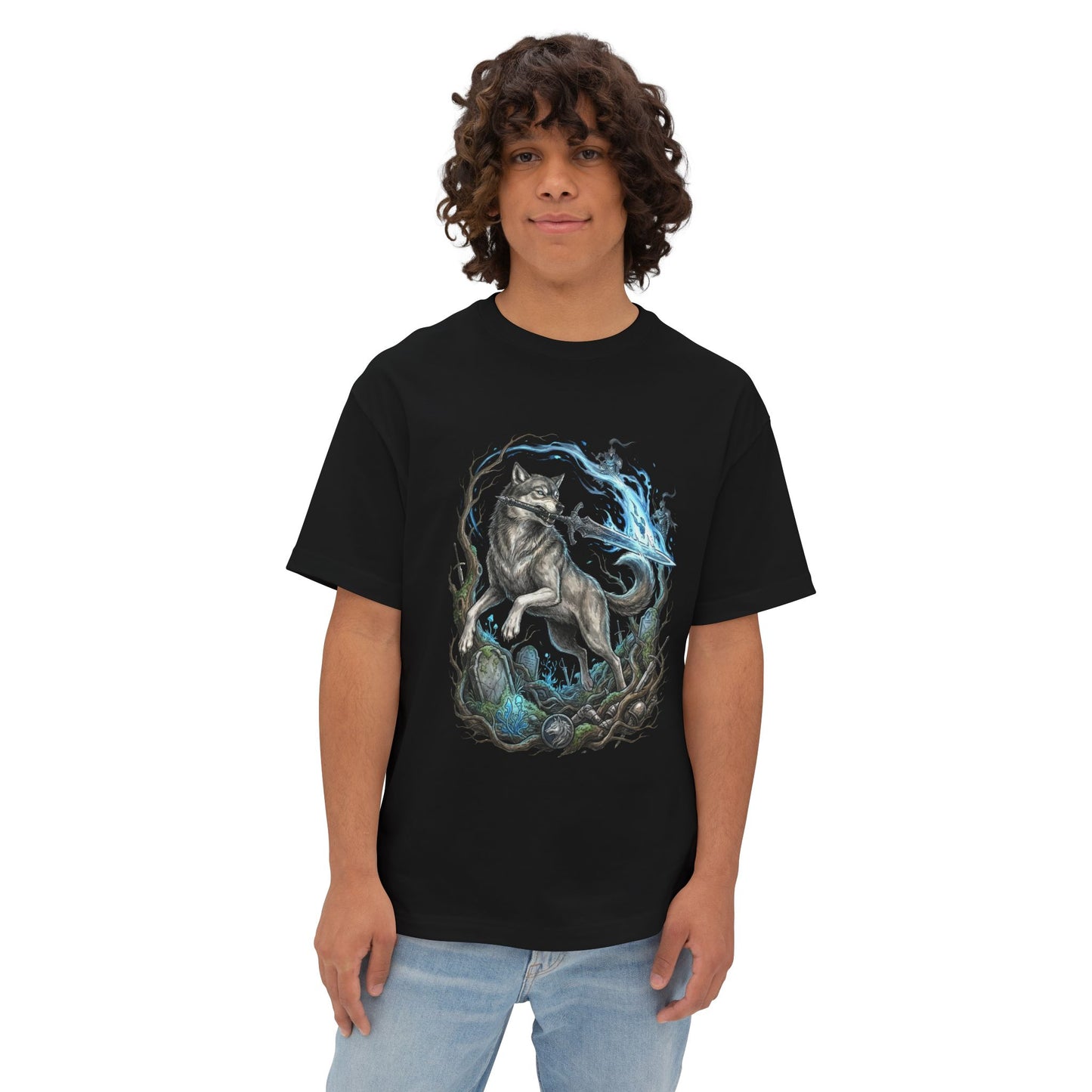 Sif the Great Grey Wolf Ancient Guardian Premium Oversized Unisex T-Shirt