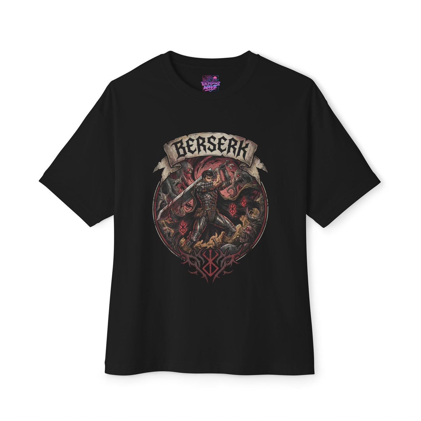 Guts Black Swordsman Berserk Scarred Mercenary Premium Oversized Unisex T-Shirt