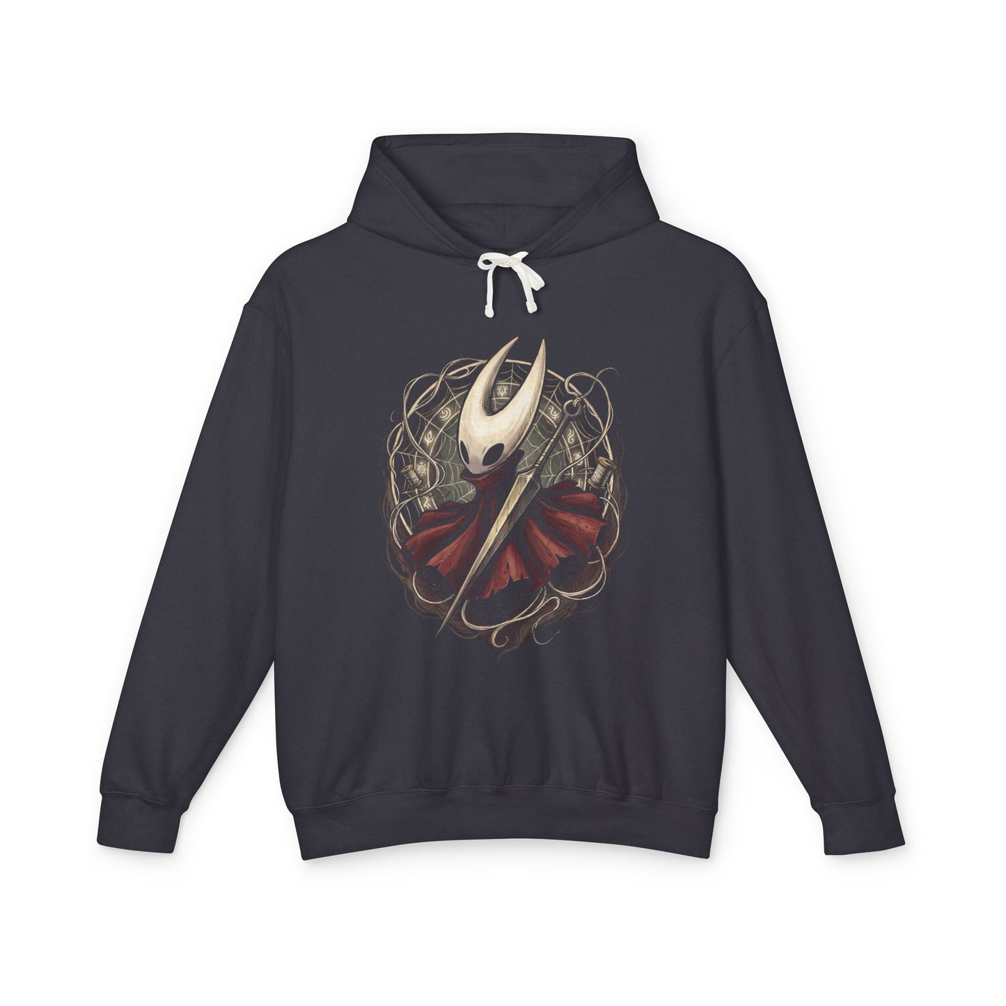 Hollow Knight Silksong Hornet White Mask Red Cloak Design Unisex Premium Hoodie