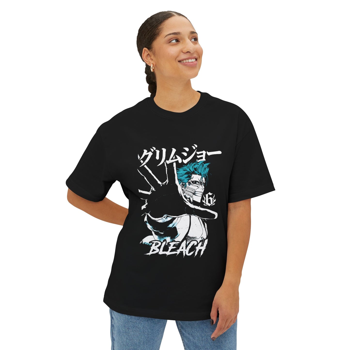 Grimmjow Jaegerjaquez Bleach Urban Streetwear Vaporwave Japanese Text Premium Oversized Unisex T-Shirt