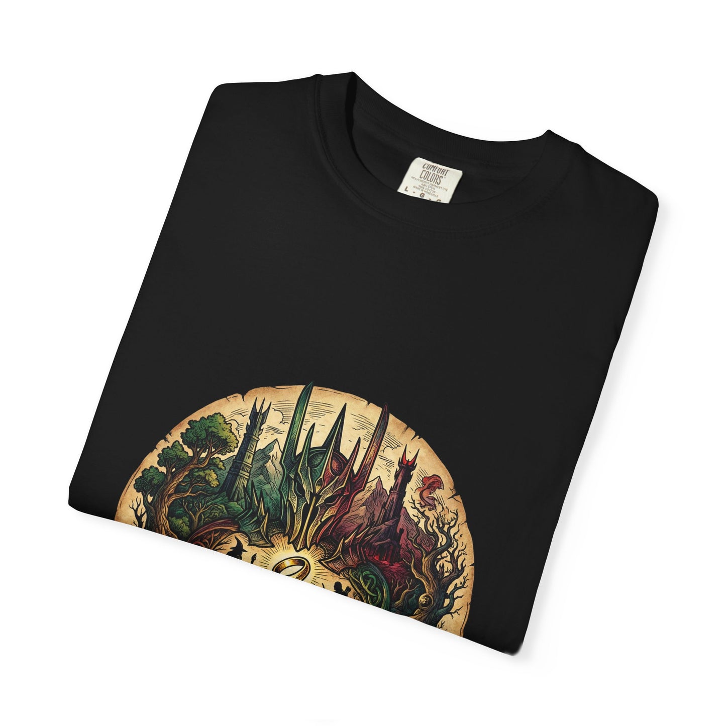 Lord of the Rings Fellowship Silhouette Crest – Epic Group Portrait Art Premium T-Shirt