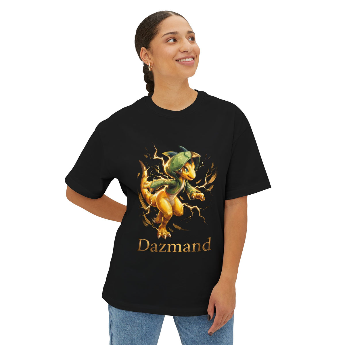 Dazmand Aniimo Gold Oil Painting Creature Art - Oversized Premium Tee