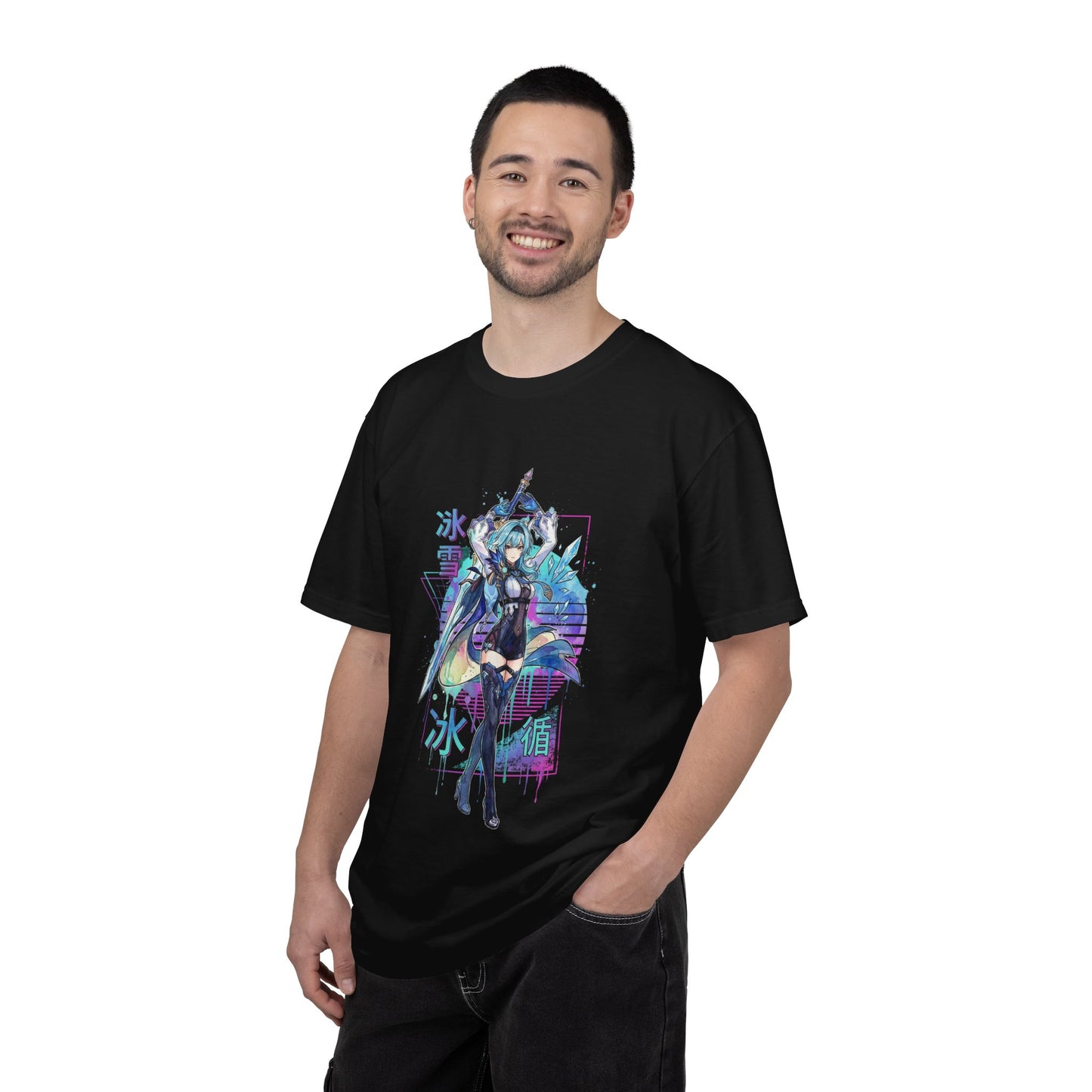 Genshin Eula Lawrence Vaporwave CRT Glitch Effect Art Premium T-Shirt