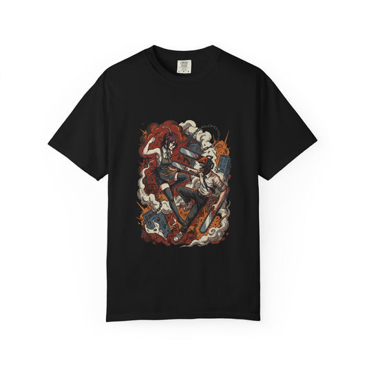Chainsaw Man Denji Reze Chainsaw Head Pull Cord Devil Hunter Design Premium T-Shirt