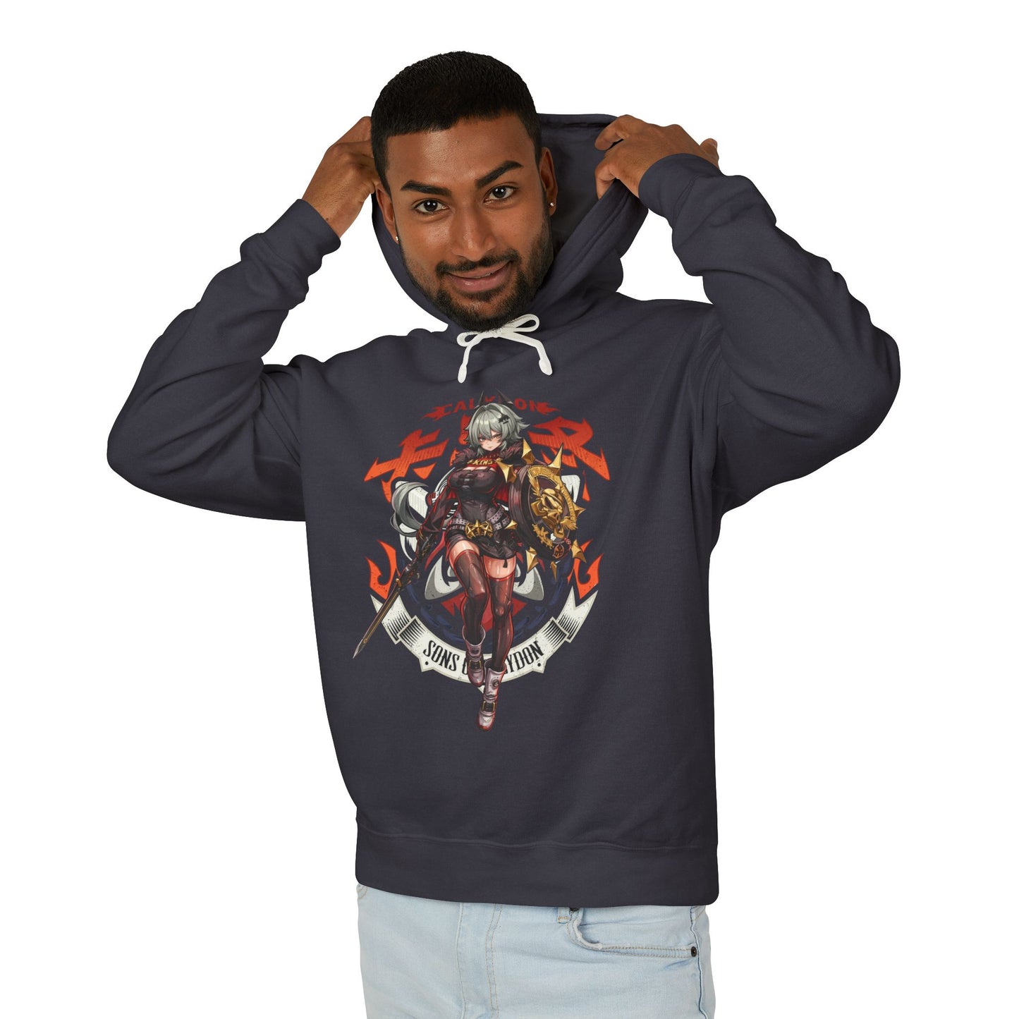 ZZZ Caesar King Green Hair Bull Horns Portrait Unisex Premium Hoodie