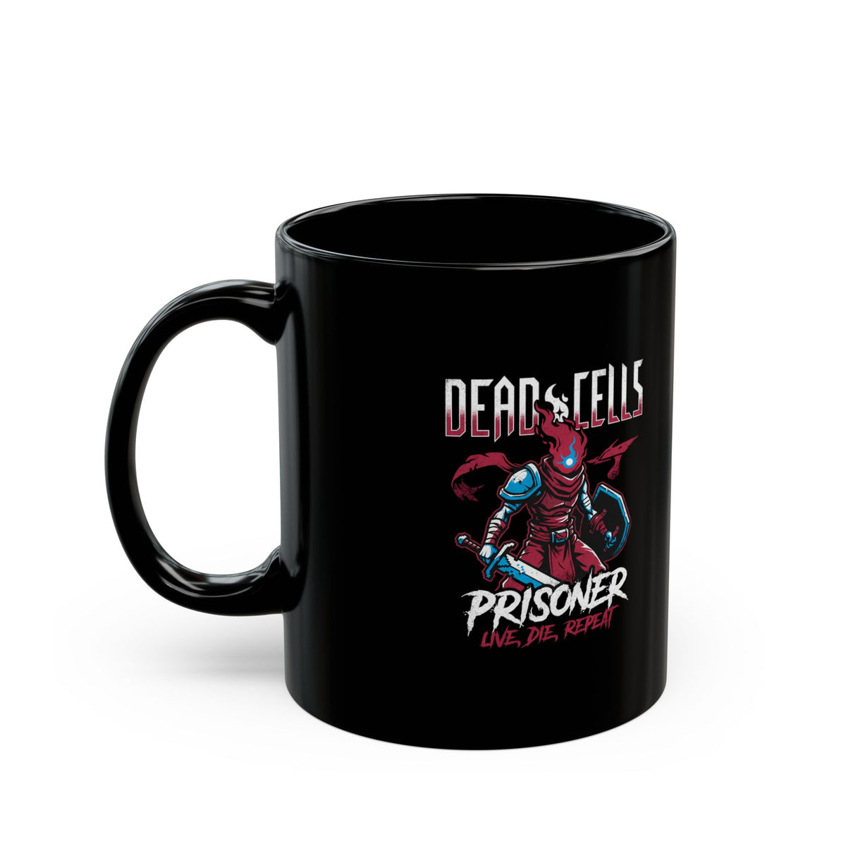 Dead Cells Prisoner Live Die Repeat Black Mug