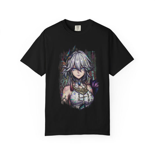 Yao Guang HSR Silvery White Hair Peacock Ponytail Icon Premium T-Shirt