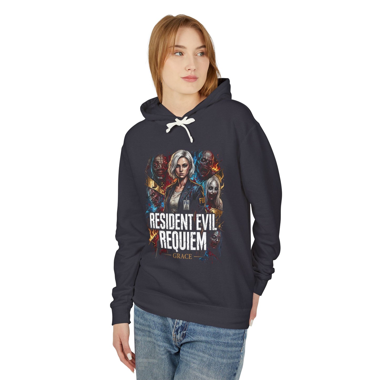 Resident Evil Requiem Grace Ashcroft Shy Protagonist Jumpscare Design Unisex Premium Hoodie
