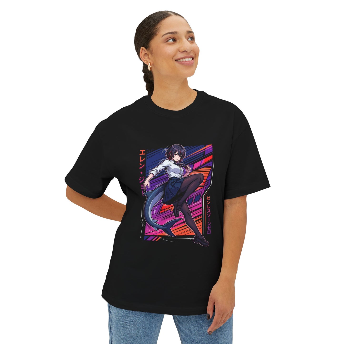 Ellen Joe Zenless Zone Zero 80s Neon Shark Tail Premium Oversized Unisex T-Shirt