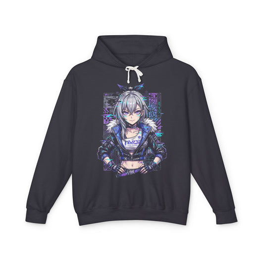 Silver Wolf HSR Purple Eyes Holographic Interface Design Unisex Premium Hoodie