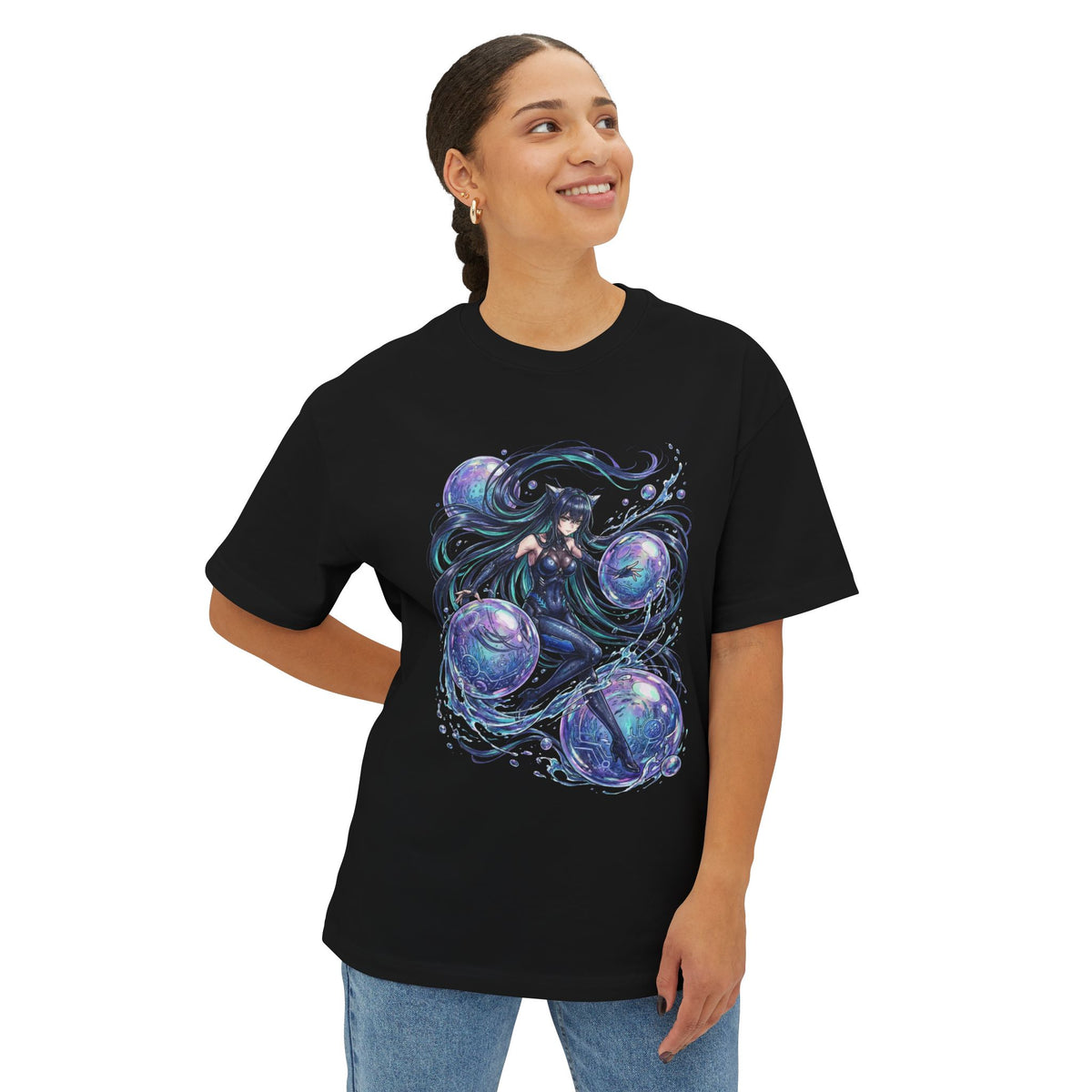 Nikke Little Mermaid Giant Bubbles Fan Art Oversized T-Shirt