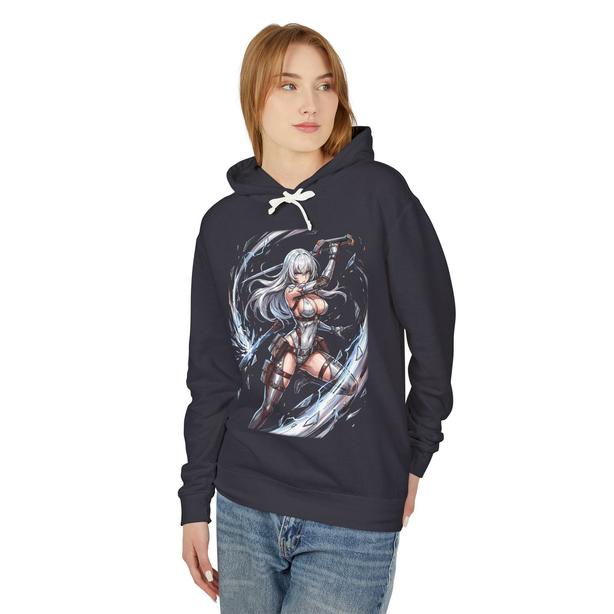 Chaos Zero Nightmare Amir White Hair Ice Shard Slash Fan Art Hoodie