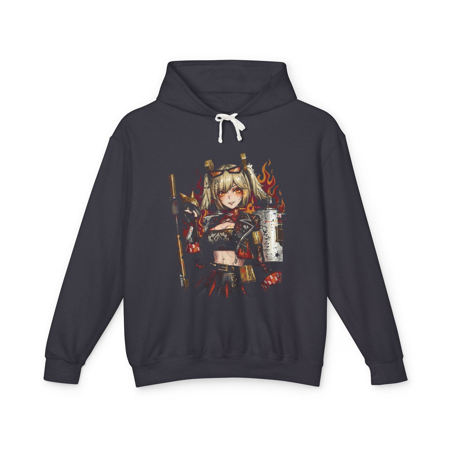 Burnice White ZZZ Red Hair Ponytails Flamethrower Portrait Unisex Premium Hoodie