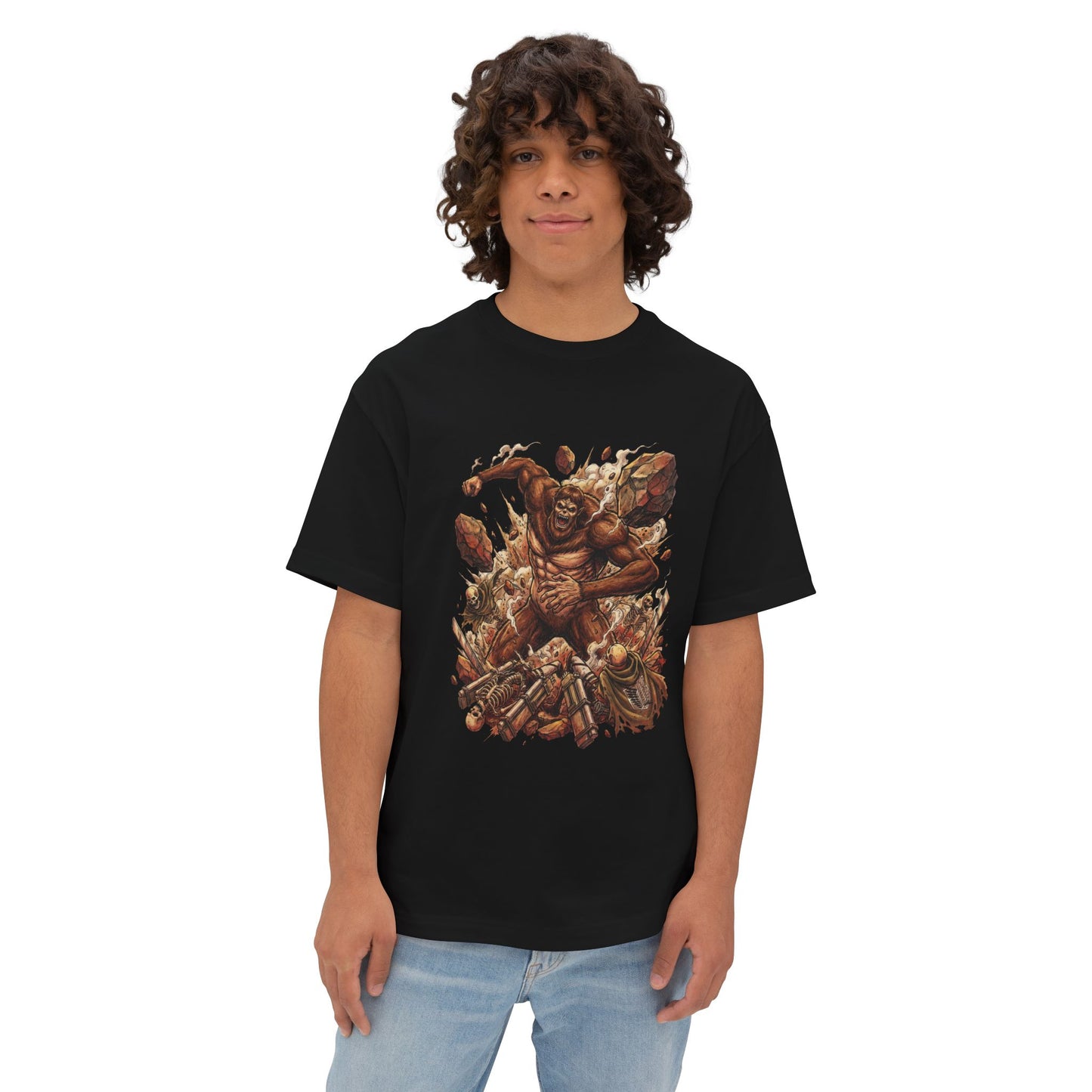 Beast Titan Zeke Yeager Fan Art Portrait Premium Oversized Unisex T-Shirt