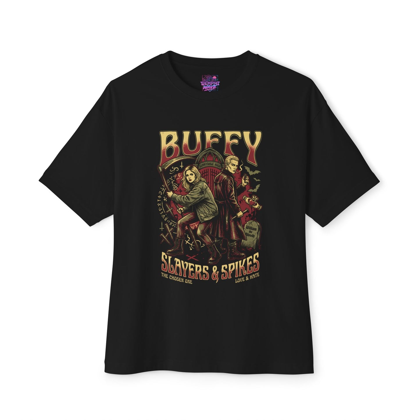 Buffy vs Vampires Stake Slayer – Retro TV Legend Premium Oversized Unisex T-Shirt