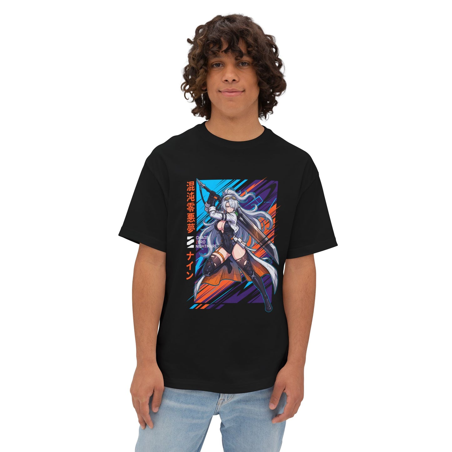 Chaos Zero Nightmare Nine Vanguard Tank Mercenary Season 2 Fan Art Illustration Premium Oversized Unisex T-Shirt