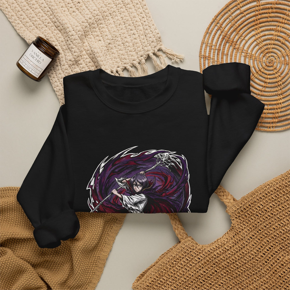 Rukia Kuchiki Bleach Lieutenant Fan Art Portrait Crewneck Sweatshirt