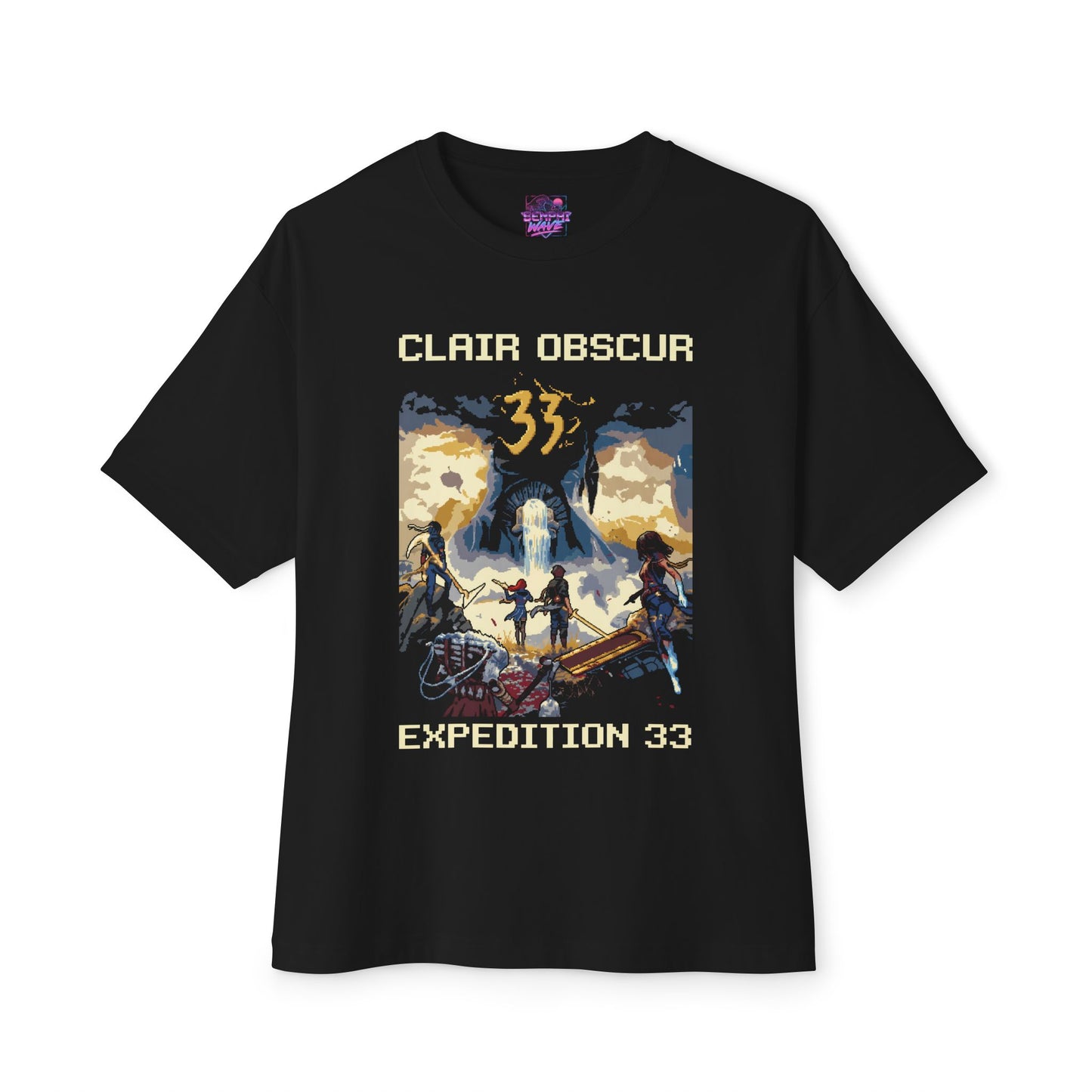 8-bit Retro Clair Obscur Expedition 33: Streetwear Red Petal Gommage facing The Paintress Premium Oversized Unisex T-Shirt