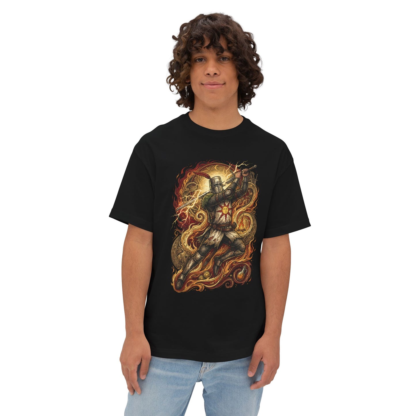 Astora Knight Solaire Praise the Sun Design Premium Oversized Unisex T-Shirt