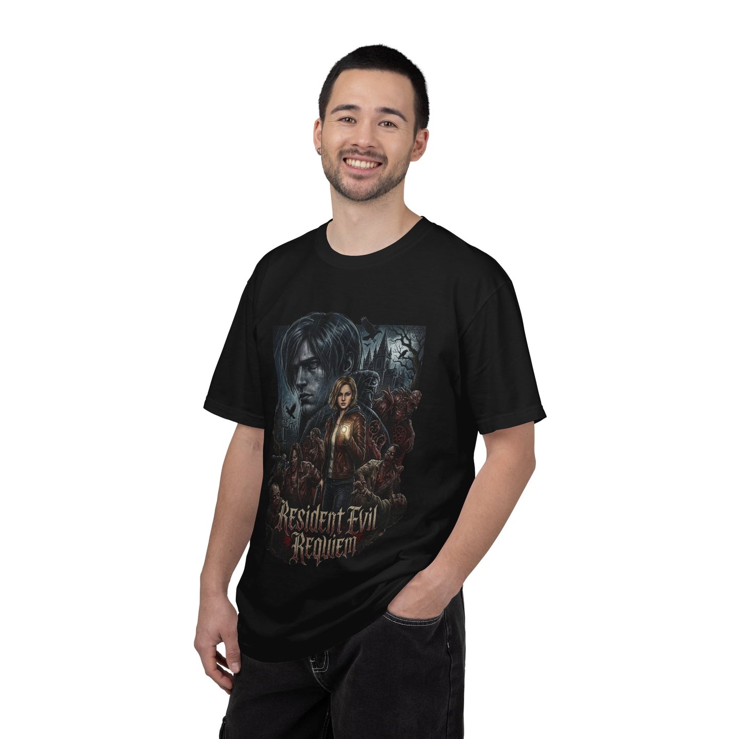 Leon Grace Resident Evil Requiem Duo Fan Art Premium T-Shirt