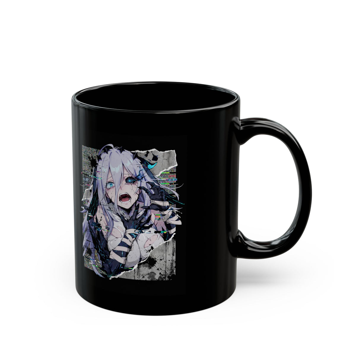 Narja Chaos Zero Nightmare Glitch Horror Portrait Black Mug