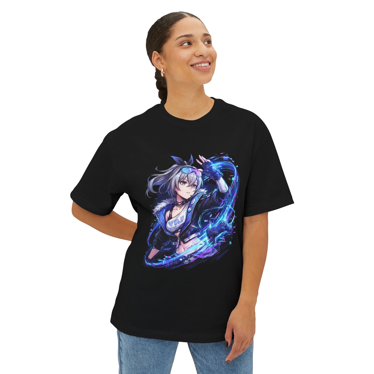 Silver Wolf HSR: Purple Hair Gaming Prodigy Icon Premium Oversized Unisex T-Shirt