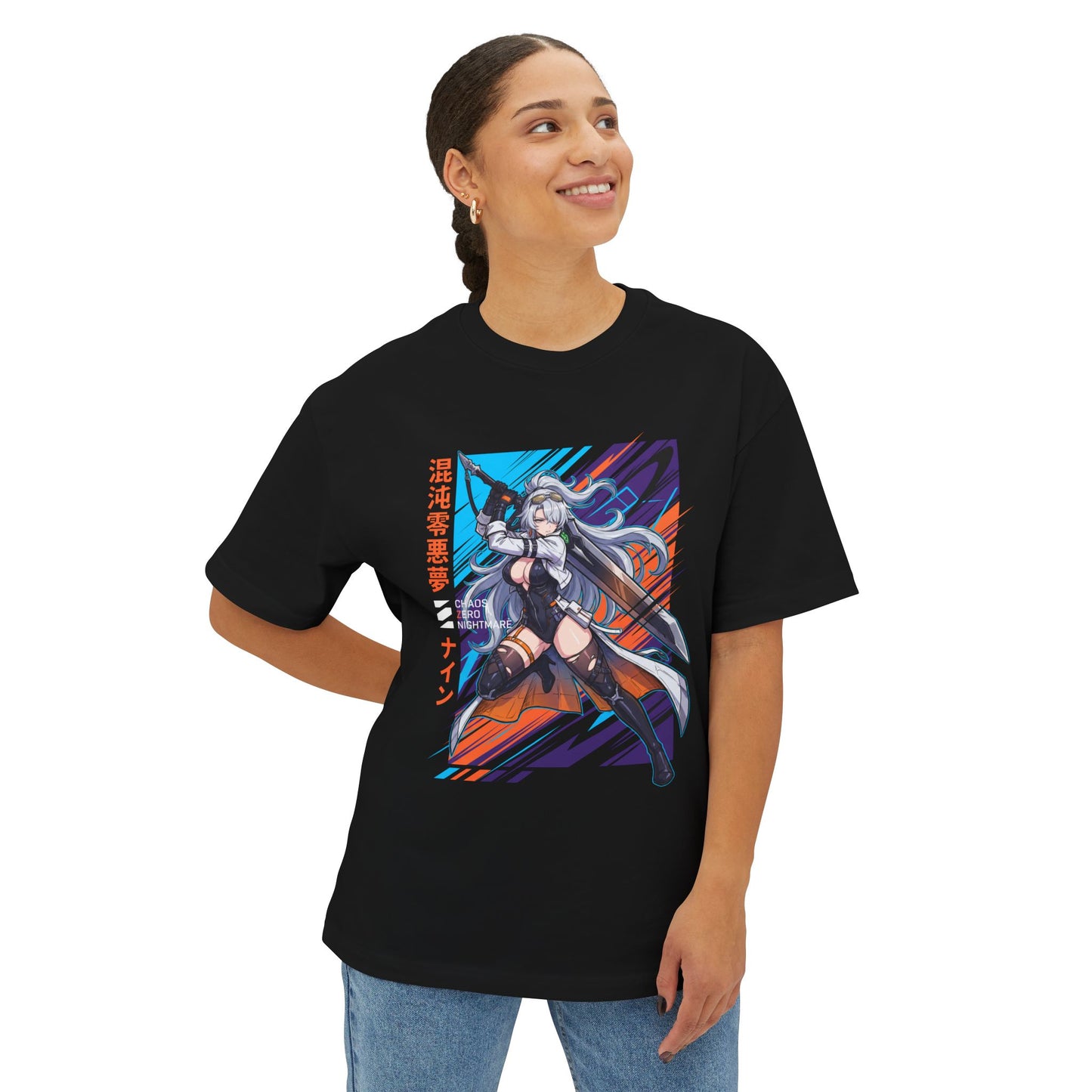 Chaos Zero Nightmare Nine Vanguard Tank Mercenary Season 2 Fan Art Illustration Premium Oversized Unisex T-Shirt
