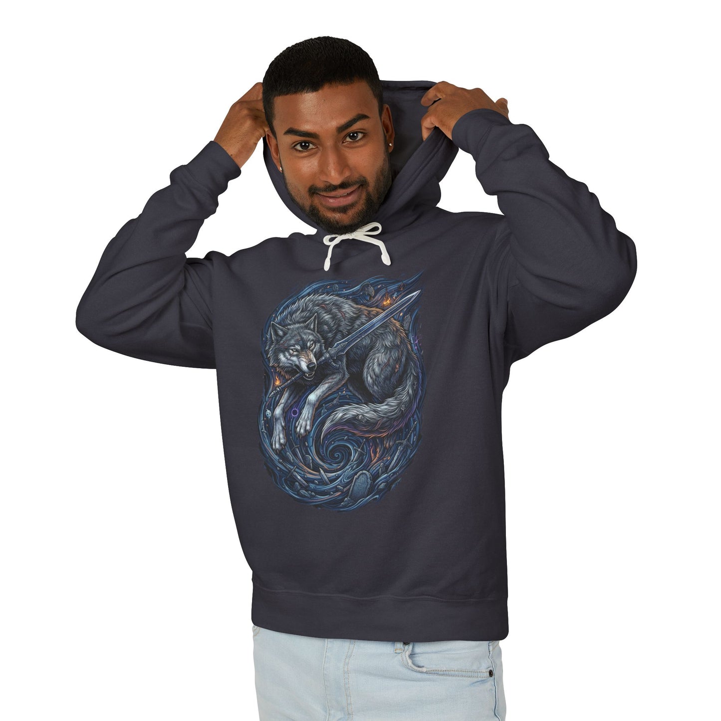 Loyal Sif the Great Grey Wolf Design Unisex Premium Hoodie