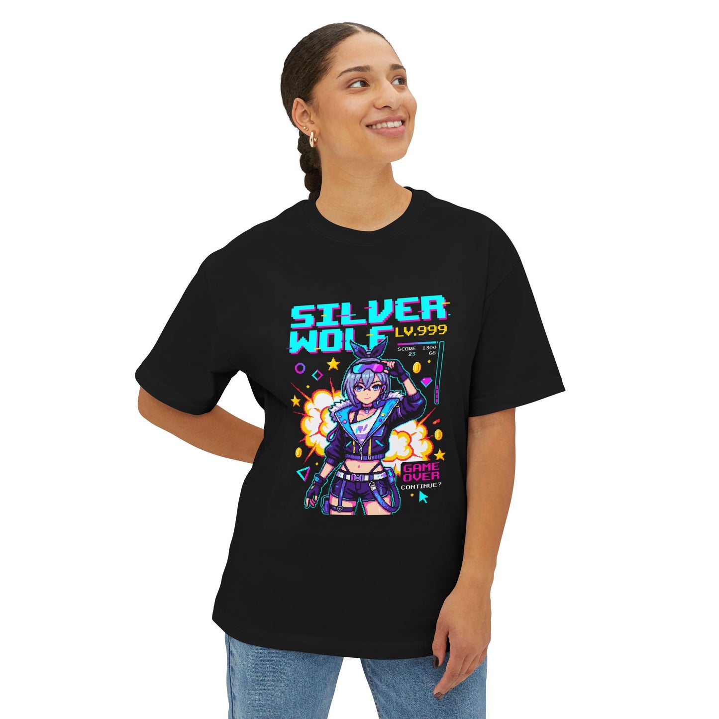 Silver Wolf Max Stats: Honkai Star Rail Legend Premium Oversized Unisex T-Shirt