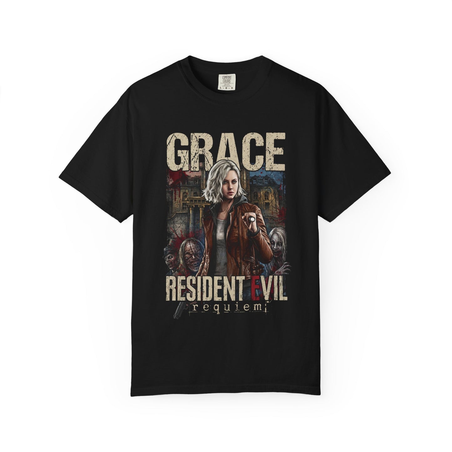 RE9 Grace Ashcroft Infected Blood Crafting Survival Portrait Premium T-Shirt