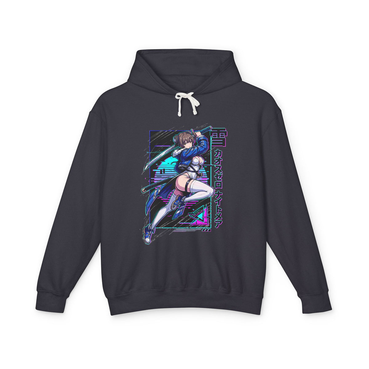 Chaos Zero Nightmare Yuki Snow Kanji Synthwave Sun Fan Art Hoodie