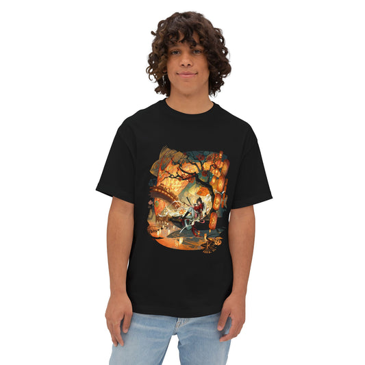 Paper Heron Longevity Sword – White Horse School Legend Premium Oversized Unisex T-Shirt